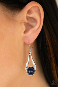 HEADLINER Over Heels- Blue and Silver Earrings- Paparazzi Accessories