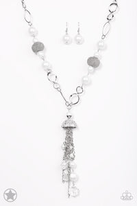 Designated Diva- White and Silver Necklace- Paparazzi Accessories
