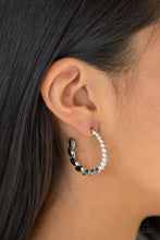 Load image into Gallery viewer, Prime Time Princess- Black and Silver Earrings- Paparazzi Accessories