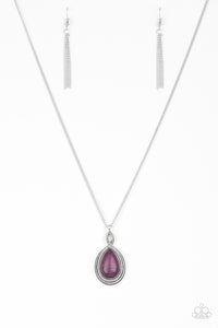 Rancho Rustler- Purple and Silver Necklace- Paparazzi Accessories