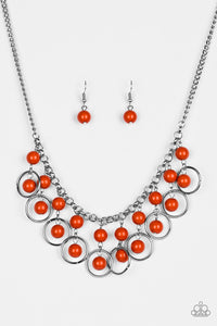 Really Rococo- Orange and Silver Necklace- Paparazzi Accessories