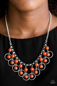 Really Rococo- Orange and Silver Necklace- Paparazzi Accessories