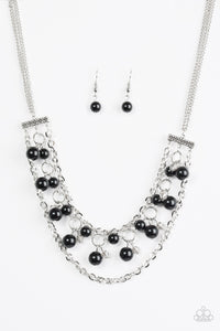 Rockefeller Romance- Black and Silver Necklace- Paparazzi Accessories