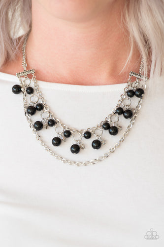 Rockefeller Romance- Black and Silver Necklace- Paparazzi Accessories