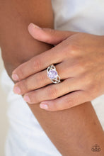Load image into Gallery viewer, Shimmer Splash- Purple and Silver Ring- Paparazzi Accessories