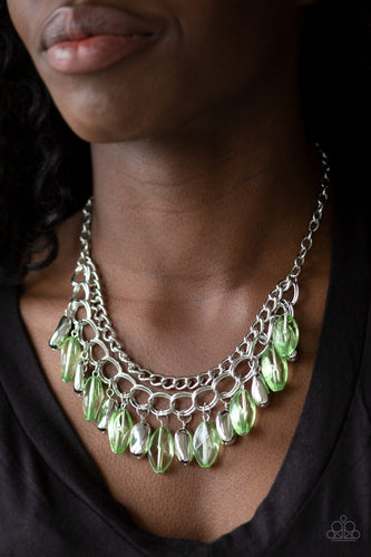 Spring Daydream- Green and Silver Necklace- Paparazzi Accessories