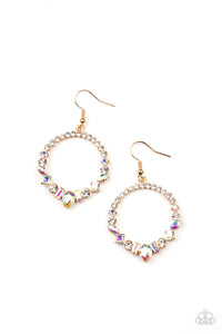Revolutionary Refinement - White and Gold Earrings- Paparazzi Accessories