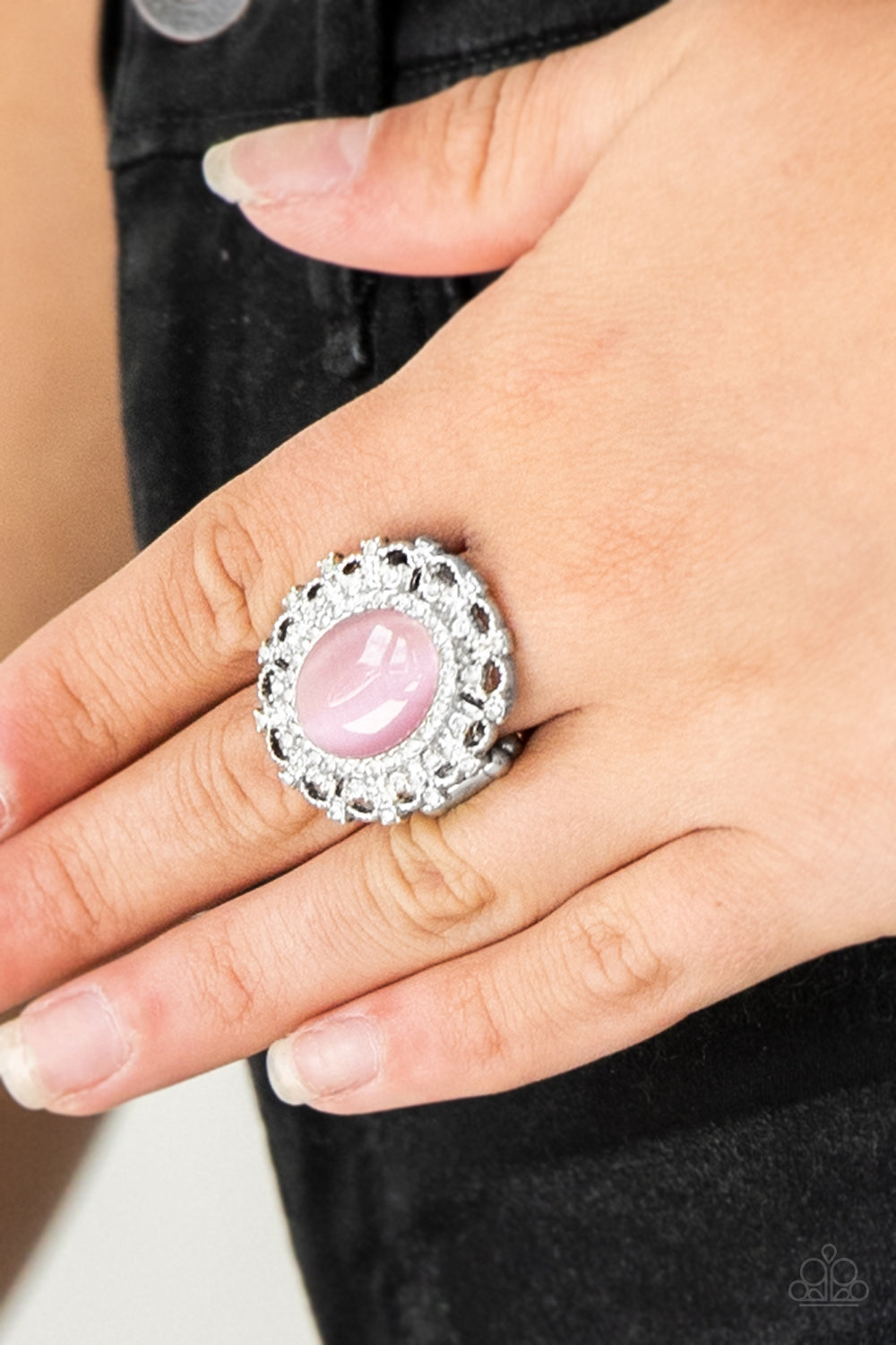 BAROQUE The Spell- Pink and Silver Ring- Paparazzi Accessories