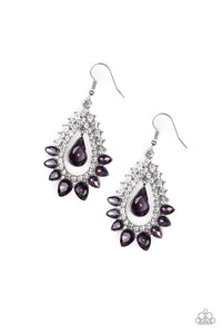 Boss Brilliance- Purple and Silver Earrings- Paparazzi Accessories