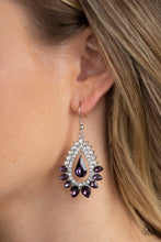 Load image into Gallery viewer, Boss Brilliance- Purple and Silver Earrings- Paparazzi Accessories