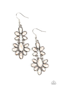 Cactus Cruise- White and Silver Earrings- Paparazzi Accessories