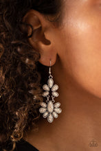 Load image into Gallery viewer, Cactus Cruise- White and Silver Earrings- Paparazzi Accessories