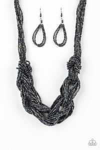 City Catwalk- Blue and Gunmetal Necklace- Paparazzi Accessories