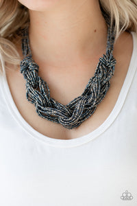 City Catwalk- Blue and Gunmetal Necklace- Paparazzi Accessories