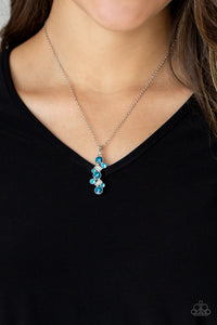 Classically Clustered- Blue and Silver Necklace- Paparazzi Accessories