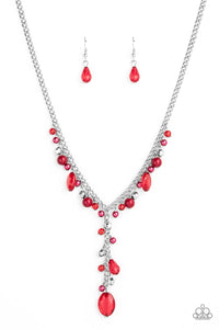 Crystal Couture- Red and Silver Necklace- Paparazzi Accessories