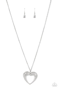 Cupid Charisma- White and Silver Necklace- Paparazzi Accessories