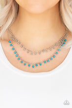 Load image into Gallery viewer, Dainty Distraction- Blue and Silver Necklace- Paparazzi Accessories
