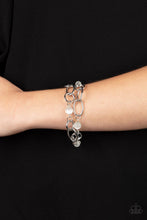 Load image into Gallery viewer, Delightfully Daydreamy- White and Silver Bracelet- Paparazzi Accessories