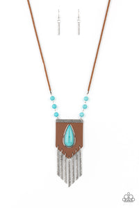 Enchantingly Tribal- Blue and Brown Necklace- Paparazzi Accessories