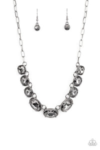 Gorgeously Glacial- Black and Gunmetal Necklace- Paparazzi Accessories
