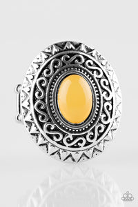 Hello Sunshine- Yellow and Silver Ring- Paparazzi Accessories