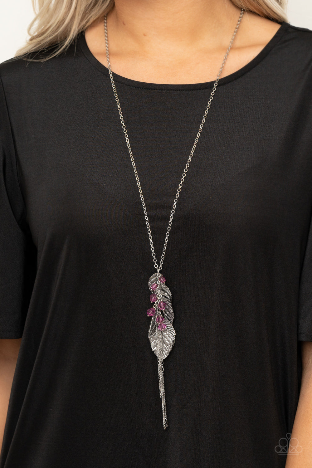 I Be-LEAF- Purple and Silver Necklace- Paparazzi Accessories