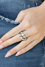 Load image into Gallery viewer, Interstellar Fashion- White and Silver Ring- Paparazzi Accessories