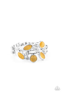 Leafy Luster- Yellow and Silver Ring- Paparazzi Accessories