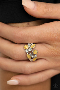 Leafy Luster- Yellow and Silver Ring- Paparazzi Accessories
