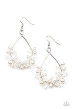 Load image into Gallery viewer, Marina Banquet- White and Silver Earrings- Paparazzi Accessories