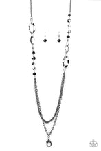 Load image into Gallery viewer, Modern Girl Glam- Black and Gunmetal Lanyard- Paparazzi Accessories
