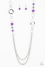 Load image into Gallery viewer, Modern Motley- Purple and Silver Necklace- Paparazzi Accessories