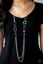 Load image into Gallery viewer, Modern Motley- Purple and Silver Necklace- Paparazzi Accessories