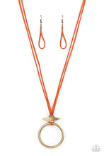 Load image into Gallery viewer, Noticeably Nomad- Orange and Brass Necklace- Paparazzi Accessories