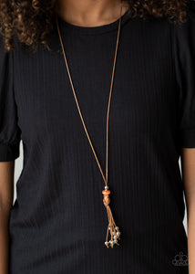 Ocean Child- Orange and Brown Necklace- Paparazzi Accessories