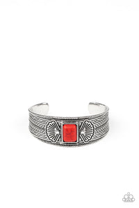 Ocean Mist- Red and Silver Bracelet- Paparazzi Accessories