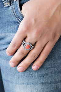 Peacefully Peaceful- Orange and Silver Ring- Paparazzi Accessories