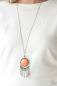 Rural Rustler- Orange and Silver Necklace- Paparazzi Accessories