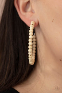 Should Have, Could Have, WOOD Have- White and Silver Earrings- Paparazzi Accessories