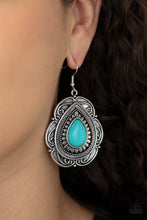 Load image into Gallery viewer, Southwestern Soul- Blue and Silver Earrings- Paparazzi Accessories