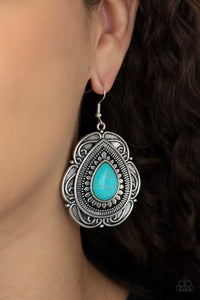 Southwestern Soul- Blue and Silver Earrings- Paparazzi Accessories