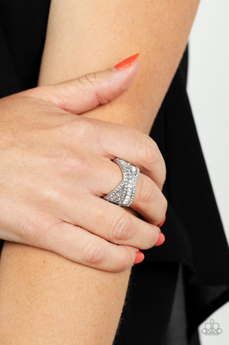 Status Update- White and Silver Ring- Paparazzi Accessories