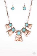 Load image into Gallery viewer, Cougar- Blue and Copper Necklace- Paparazzi Accessories