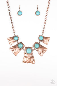 Cougar- Blue and Copper Necklace- Paparazzi Accessories
