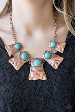 Load image into Gallery viewer, Cougar- Blue and Copper Necklace- Paparazzi Accessories