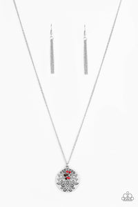 Desert Abundance-Red and Silver Necklace- Paparazzi Accessories