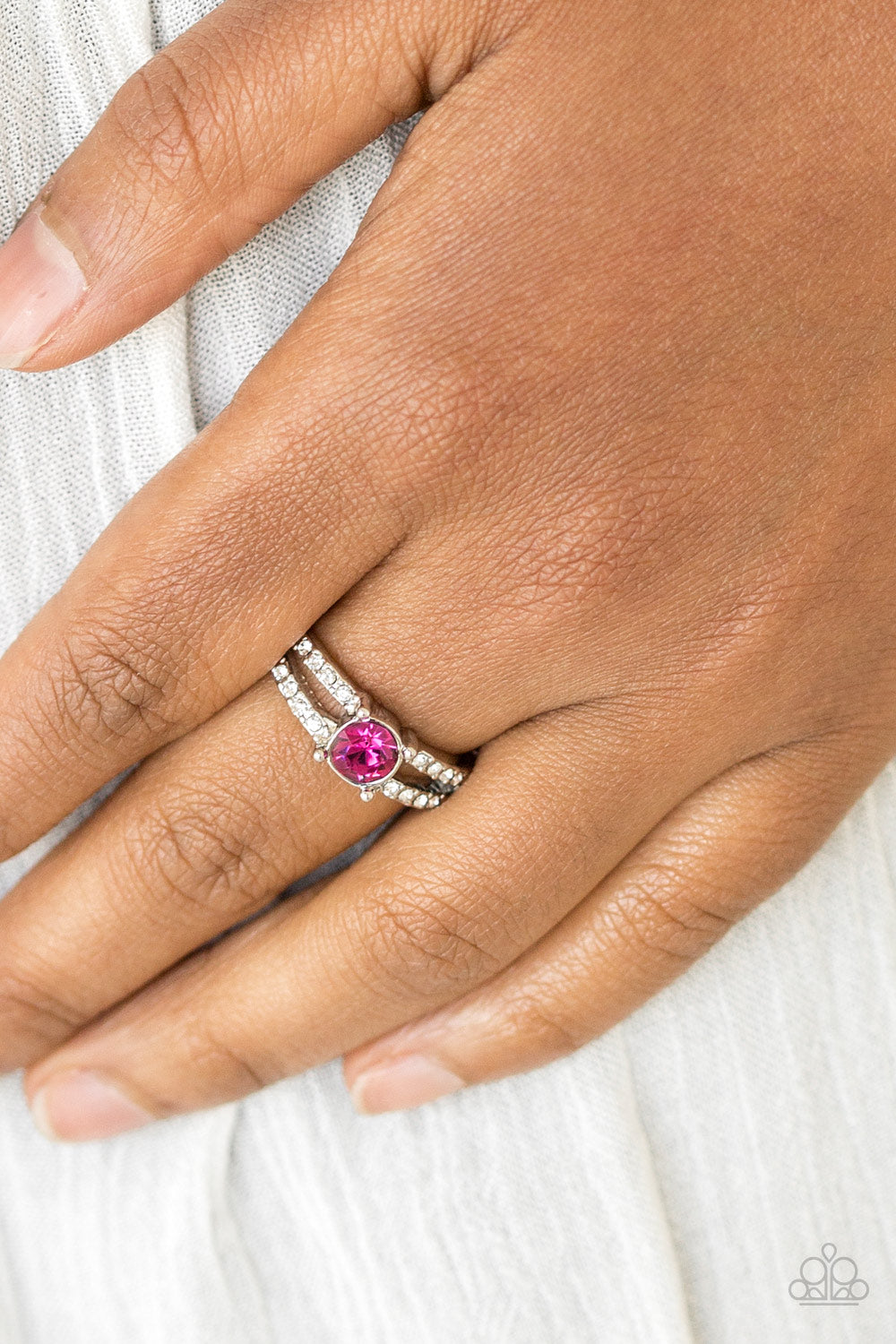Dream Sparkle- Pink and Silver Ring- Paparazzi Accessories