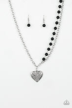 Load image into Gallery viewer, Forever In My Heart- Black and Silver Necklace- Paparazzi Accessories