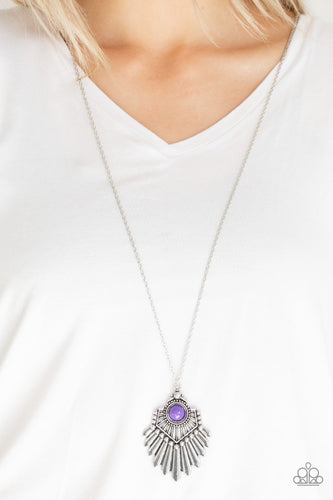 Inde-PENDANT Idol- Purple and Silver Necklace- Paparazzi Accessories